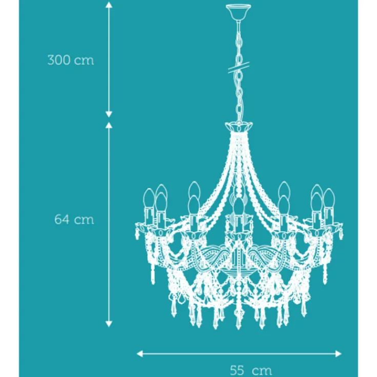 Outlet Imperial lysekrone, 8-armet Nielsen Light