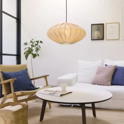 Hot Jasmin Ellipse pendel, sort ledning, sand Nielsen Light