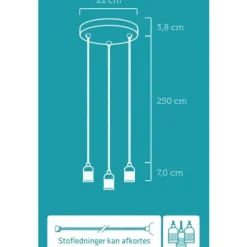 Hot K9 klyngependel, 3 lamper Nielsen Light