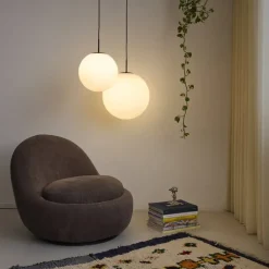 Outlet Nora cafependel, opal/sort, Ø40 cm Nielsen Light