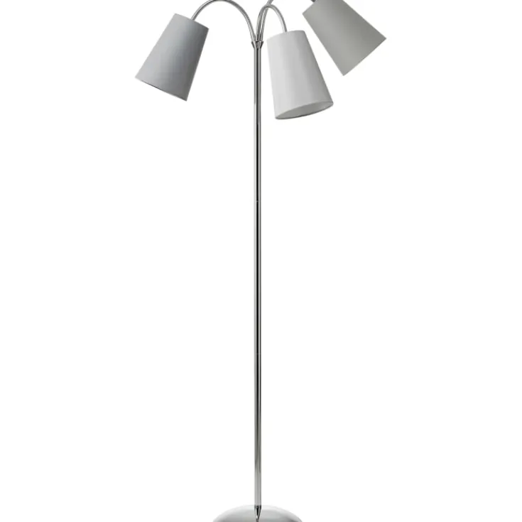 Salsa gulvlampe, krom med skærme Gulvlamper