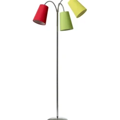 Discount Salsa gulvlampe, krom med rød, gul & grøn skærm Nielsen Light|Gulvlamper