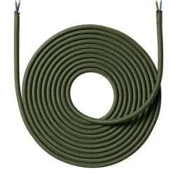 Sale stofledning, 2x0,75 mm², 4 meter, kaki grøn Stofledninger|Nielsen Light