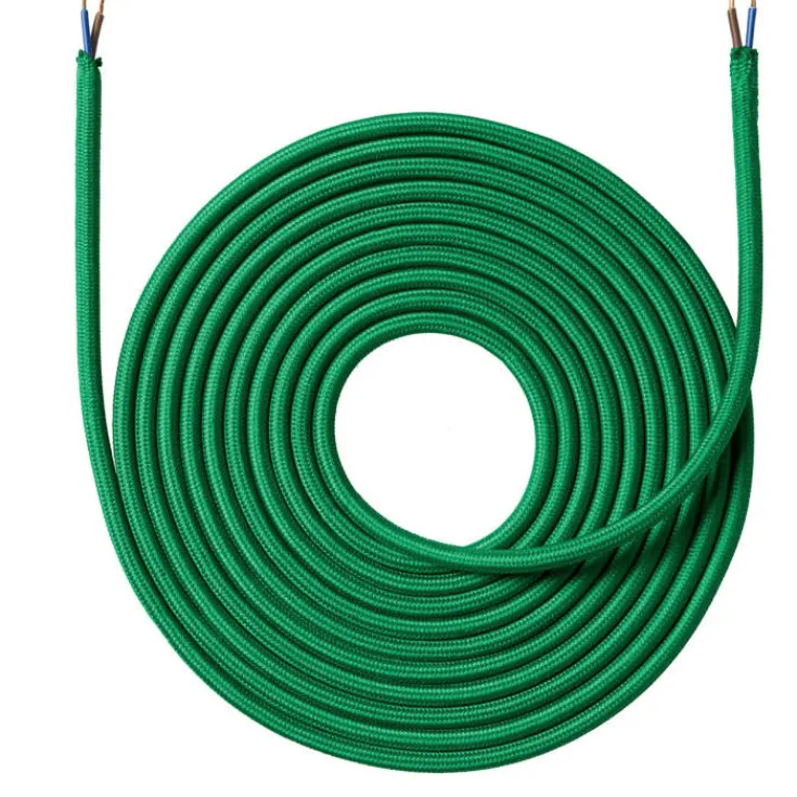 New stofledning, 2x0,75 mm², 4 meter, smaragd grøn Stofledninger|Nielsen Light