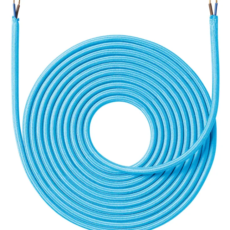 Hot stofledning, 2x0,75 mm², 4 meter, blå Stofledninger|Nielsen Light