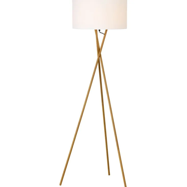 Outlet Uptown gulvlampe, træben og hvid skærm Gulvlamper