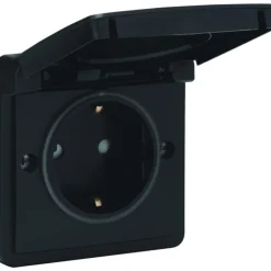 Outlet Hydro stikkontakt, sidejord og pillesikring, 1 modul, Stikkontakter