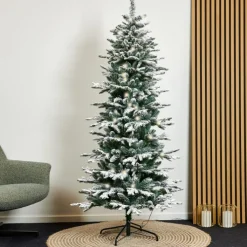 New kunstigt juletræ med lys, 180 x 86 cm Kunstige Juletræer