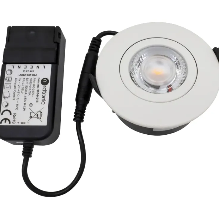 Discount Low Profile Flexible G2 indbygningsspot, Ø7,5 cm, hvid, Nordtronic