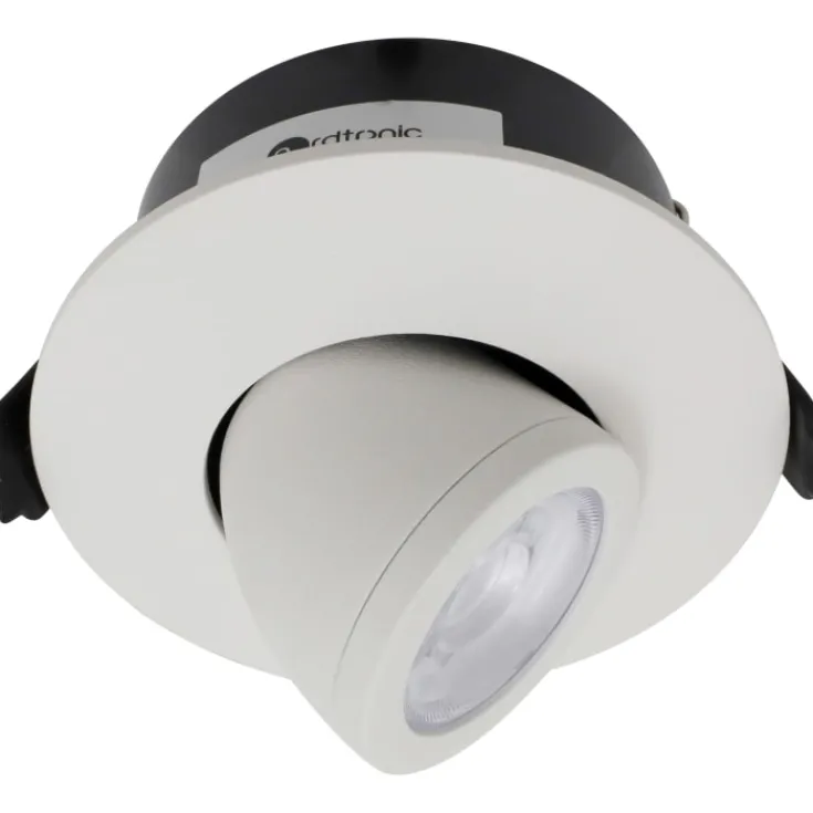 Clearance Low Profile Flexible indbygningsspot, driver & kip, Ø7,5 cm, hvid, Indbygningsspots|Nordtronic