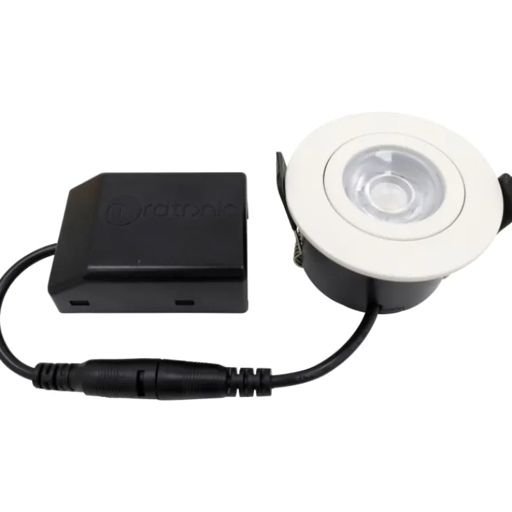 Outlet Low Profile Flexible indbygningsspot, driver, Ø5,5 cm, hvid, Nordtronic