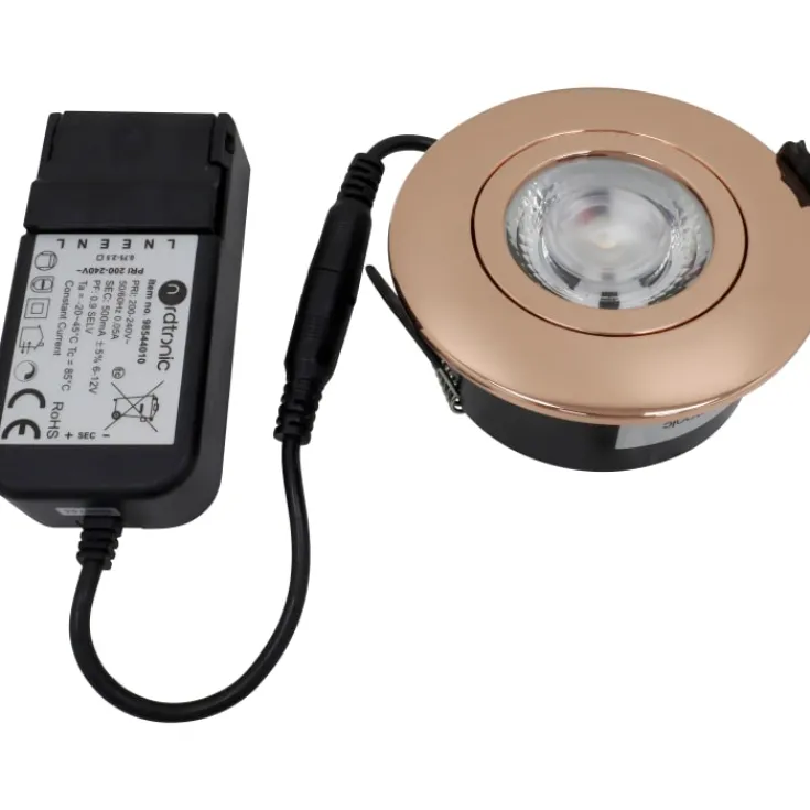 Clearance Low Profile Flexible indbygningsspot, driver, Ø7,5 cm, DTW, Nordtronic