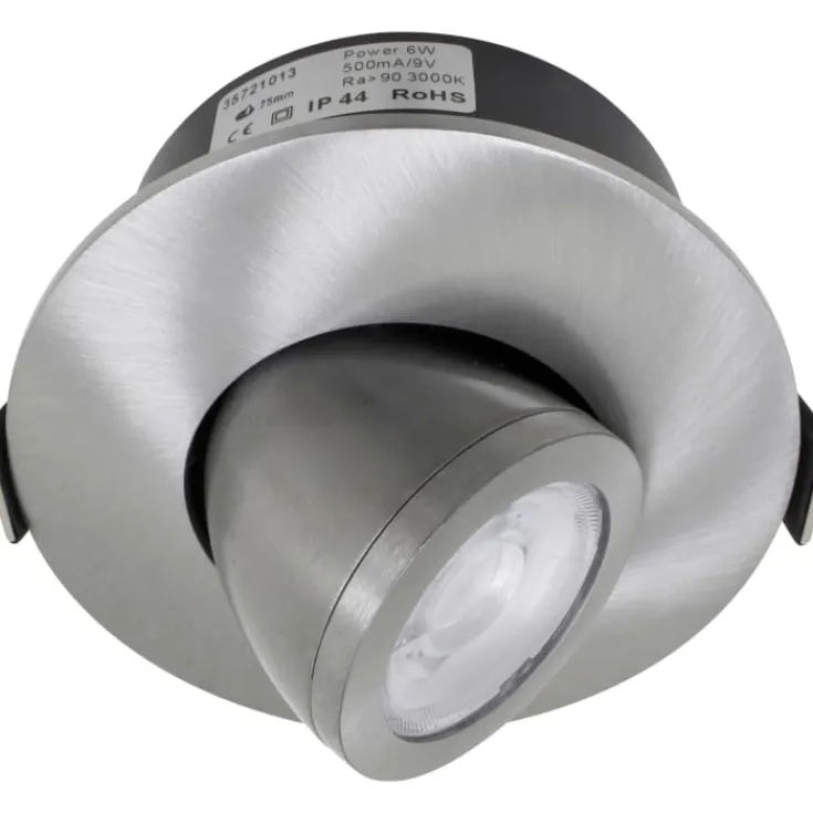Online Low Profile Flexible indbygningsspot, kip, Ø7,5 cm, børstet alu, Indbygningsspots|Nordtronic