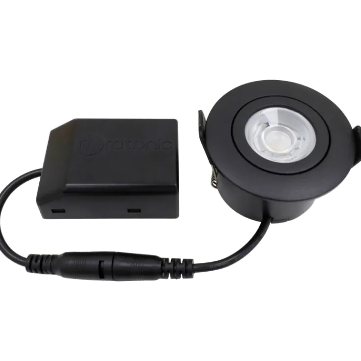Online Low Profile Flexible indbygningsspot, Ø5,5 cm, sort, Indbygningsspots|Nordtronic