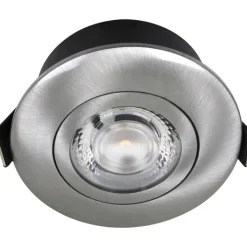 Online Low Profile Flexible indbygningsspot, Ø7,5 cm, børstet alu, Indbygningsspots