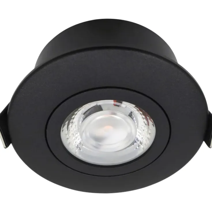 Clearance Low Profile Flexible indbygningsspot, Ø7,5 cm, sort, Nordtronic