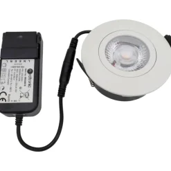 Outlet Low Profile Flexible indbygningsspot, Ø8,3 cm, hvid, Nordtronic