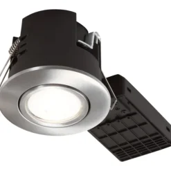 Online Nordtronic Uni Install spotlampe med Philips GU10 pære, 3,9W, børstet alu, Indbygningsspots