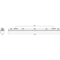 Hot Alaska LED armatur, 1xT8 LED rør, 120 cm Led Armaturer