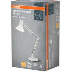 Outlet Retro skrivebordslampe, hvid Bordlamper