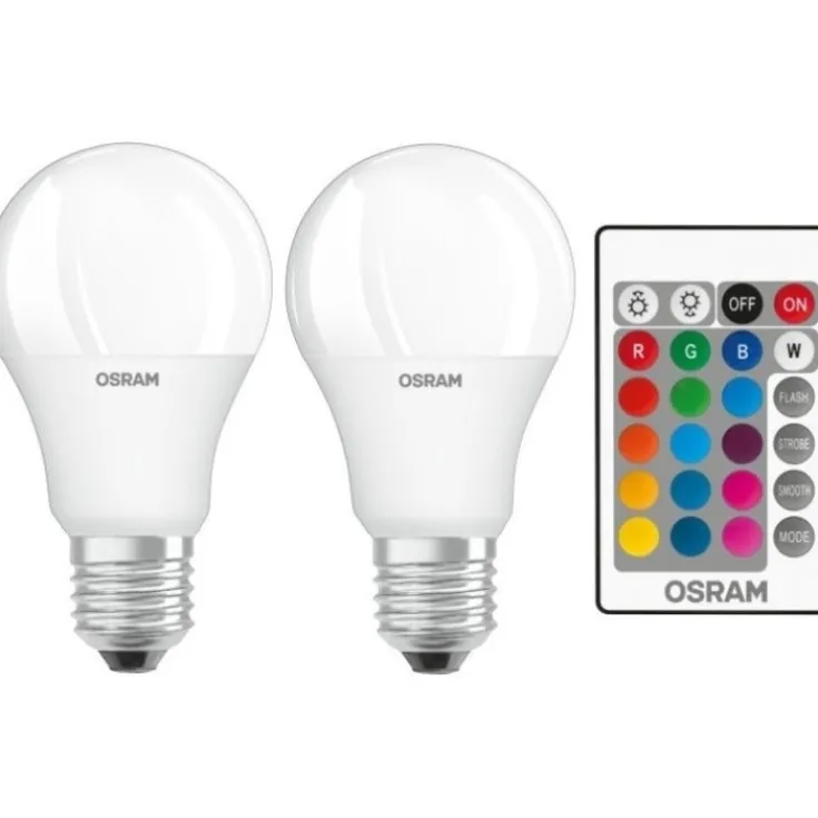 Sale Star+ E27 standardpære med fjernbetjening, 2700K, 9,7W, 2-pak Led Pærer