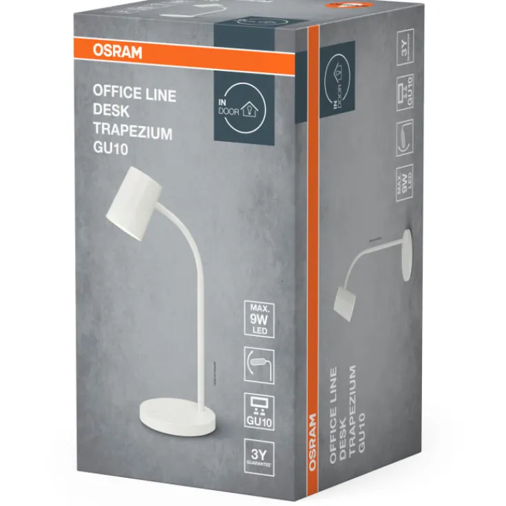 Discount Trapezium skrivebordslampe, hvid Bordlamper