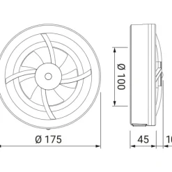 Best Brisa badventilator, fugtstyring, timer, Ø100 mm, Badeværelsesventilatorer