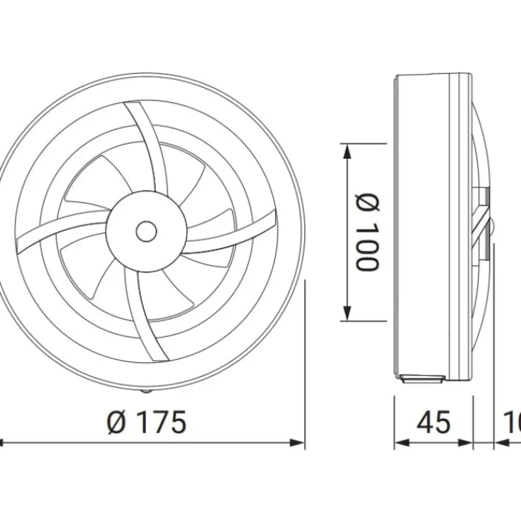Best Brisa badventilator, fugtstyring, timer, Ø100 mm, Badeværelsesventilatorer