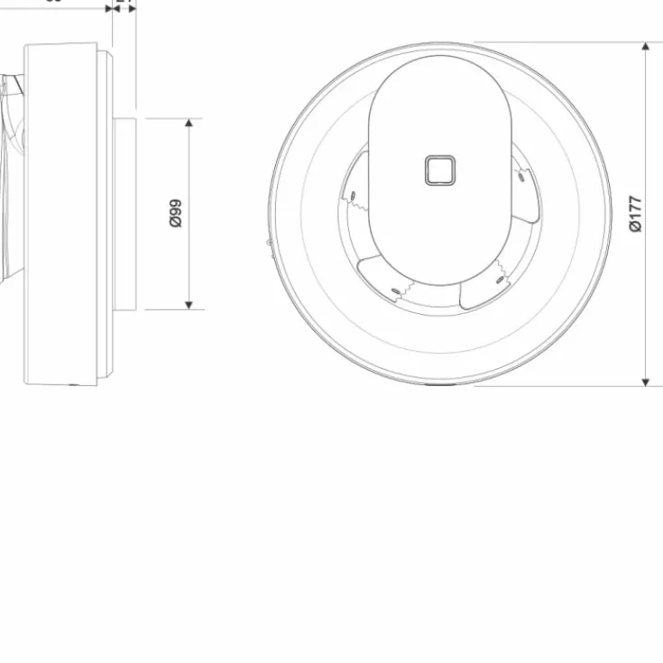 Online Calima badventilator, app styring, Ø100 mm, Badeværelsesventilatorer