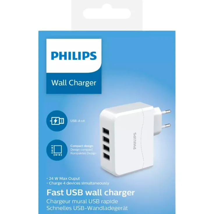 Hot adapterstik, 4xUSB-A Mobil, Pc & Data