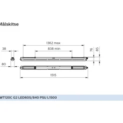 Online CoreLine WT120C LED loftarmatur 150 cm, Led Armaturer|Philips
