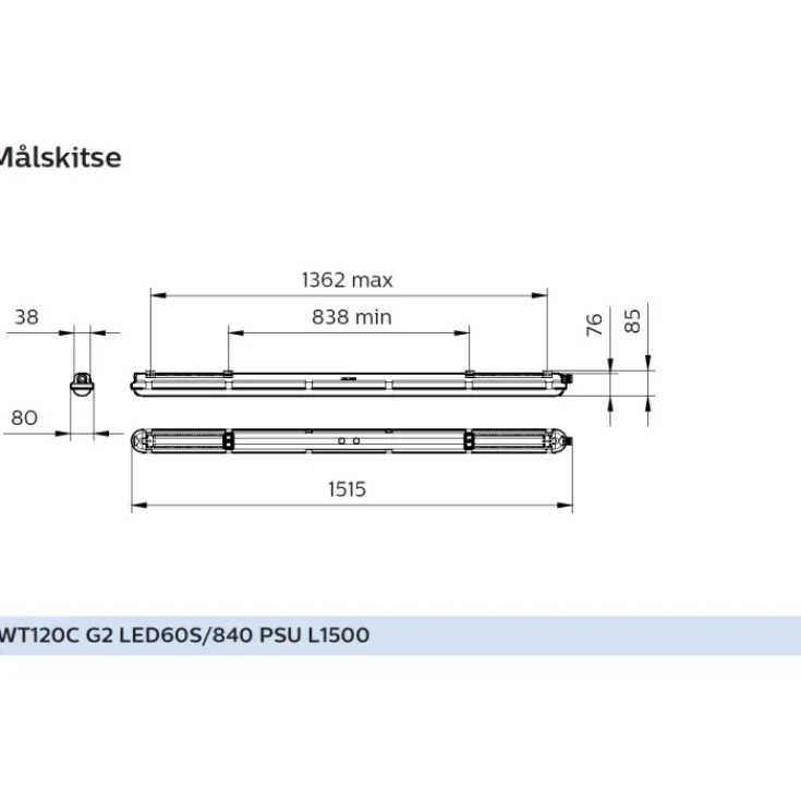 Online CoreLine WT120C LED loftarmatur 150 cm, Led Armaturer|Philips