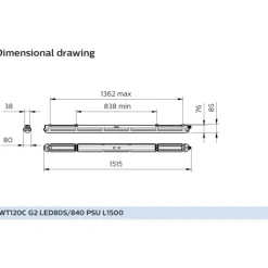 Best CoreLine WT120C LED loftarmatur 150 cm, Led Armaturer|Philips