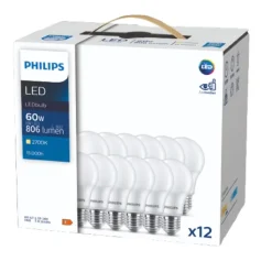 New E27 standardpære, , 8W 12-pak Philips