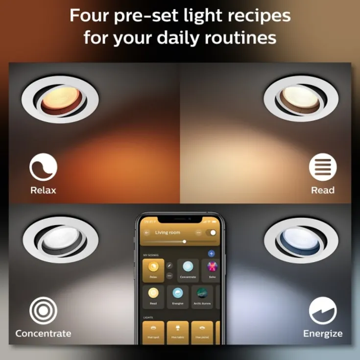 New Centura indbygningsspot, hvid, Philips Hue|Philips Hue