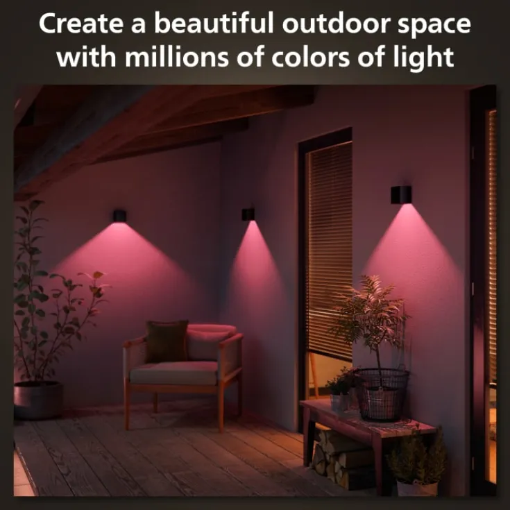 Resonate udendørs væglampe, sort Philips Hue|Philips Hue