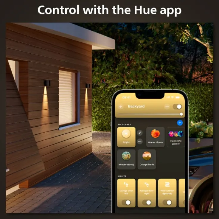 Resonate udendørs væglampe, sort Philips Hue|Philips Hue