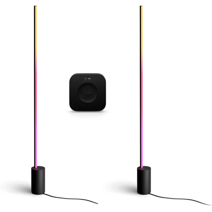 Hot Philips Hue Signe Gradient gulvlamper med Bridge Pro, sort, 2-pak Gulvlamper|Indendørs Belysning