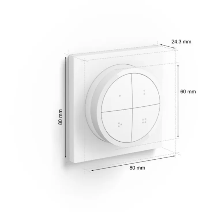 Best Tap Dial vægkontakt, hvid Philips Hue|Lysdæmpere