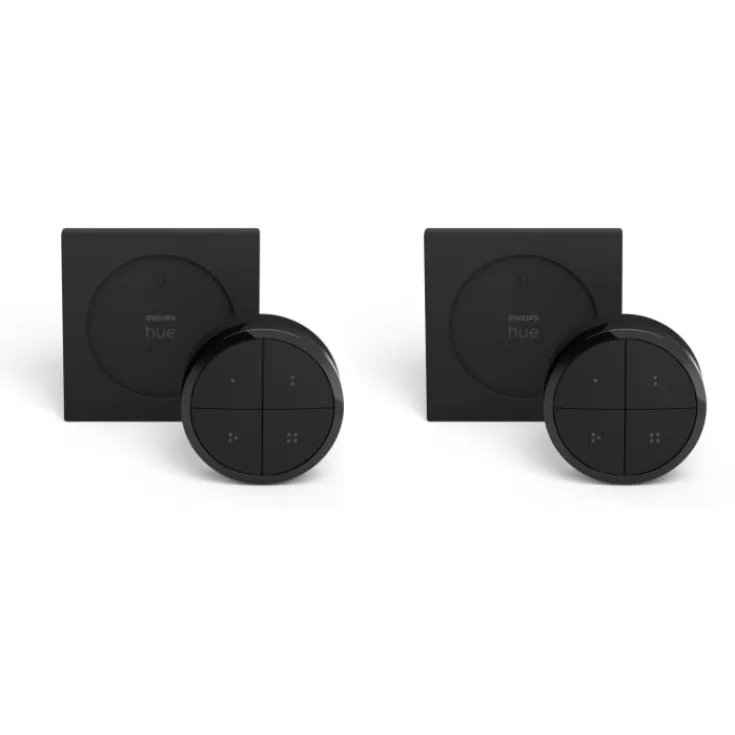 Tap Dial vægkontakt, sort, 2-pak Philips Hue|Lysdæmpere