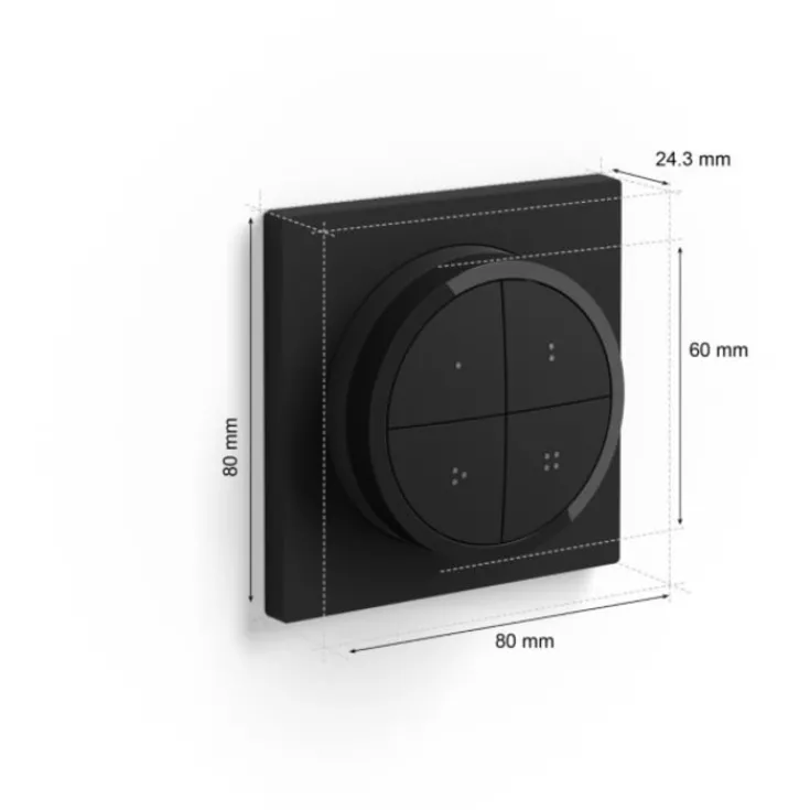 Tap Dial vægkontakt, sort, 2-pak Philips Hue|Lysdæmpere