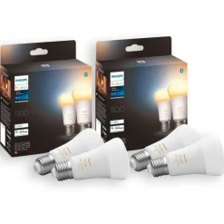 Clearance White Ambiance E27 standardpære, 2200K-6500K, 8W, 4-pak Lyskilder|Philips Hue
