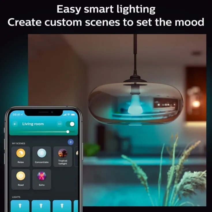 Hot White Color Ambiance E27 standardpære, 2000K-6500K, 13,5W Lyskilder|Philips Hue