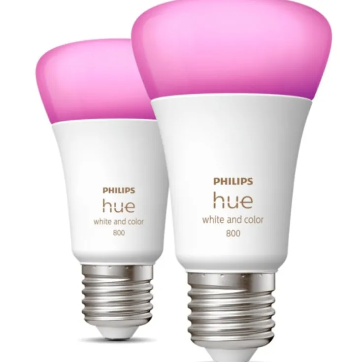 Sale White Color Ambiance E27 standardpære, 2000K-6500K, 6,5W, 2-pak Lyskilder|Philips Hue