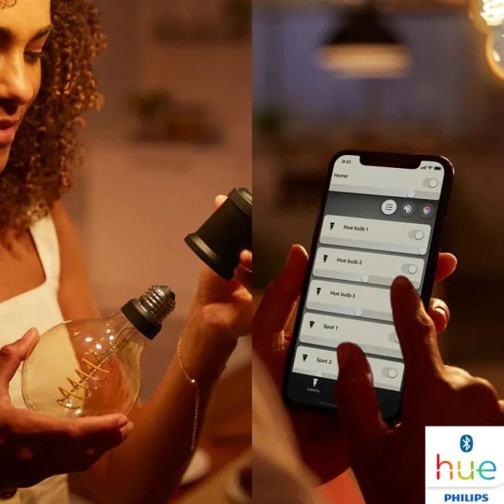 Best White E27 globepære, 2100K, 7W, Ø12,5 cm Lyskilder|Philips Hue