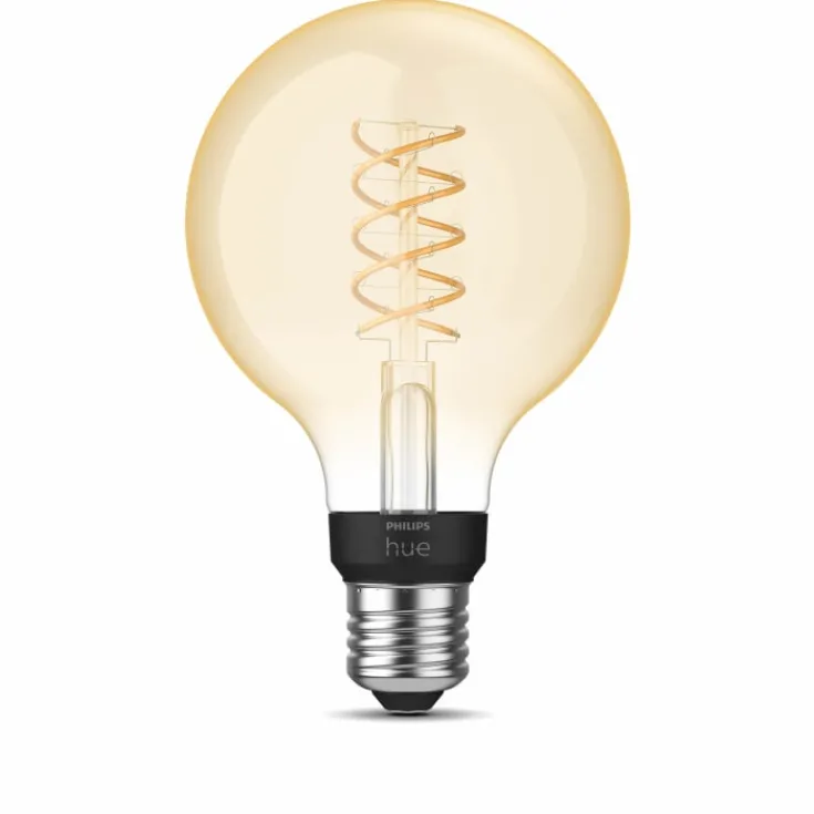 White E27 globepære, 2100K, 7W, Ø9,2 cm Lyskilder|Philips Hue