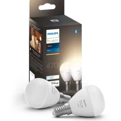New White E14 kronepære, 2700K, 5,7W, 2-pak Lyskilder|Philips Hue