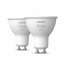 Online White GU10 spotpære, 2700K, 4,2W, 2-pak Lyskilder|Philips Hue