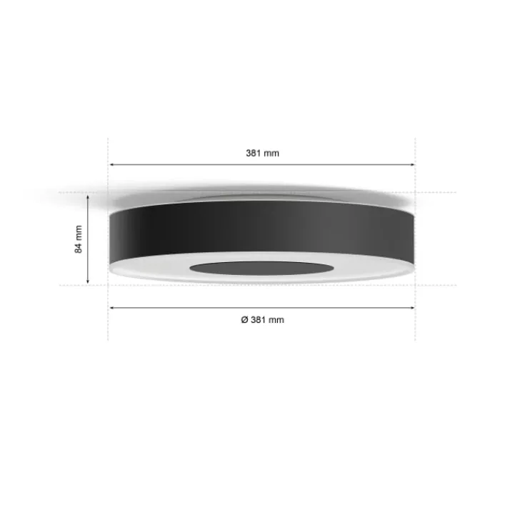Clearance Xamento plafond, sort, Ø38 cm Philips Hue|Loftlamper
