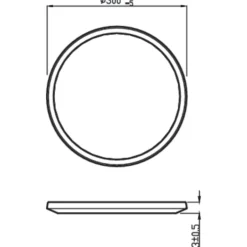 Online myBathroom SceneSwitch Super Slim plafond, sort, 2700K, Ø30 cm Philips